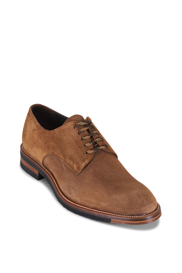 Martin Dingman - Tuscan Light Brown Plain Toe Suede Dress Shoe