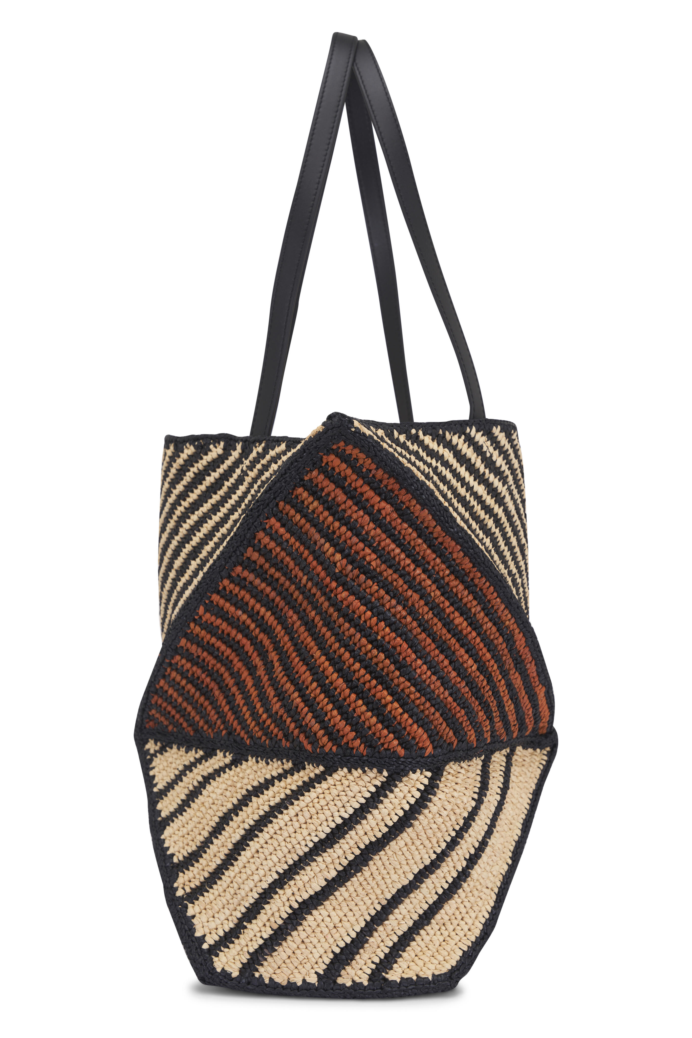 Loewe - Puzzle Fold Natural & Honey Gold Raffia Tote