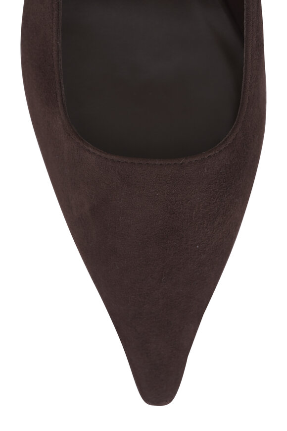 Jimmy Choo Amel Chocolate Suede Slingback, 50mm - view 4