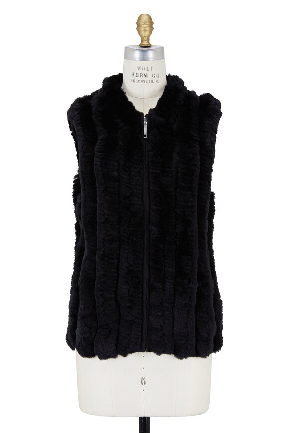 Viktoria Stass - Black Rex Rabbit Knitted Vest 