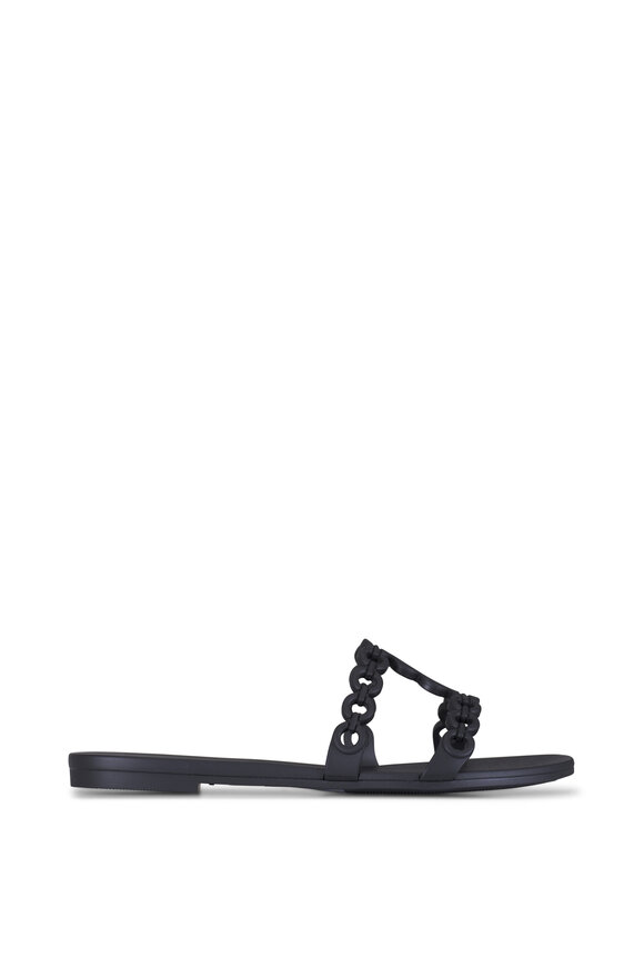 Aquazzura Infinity Chain Black Jelly Sandal - view 3