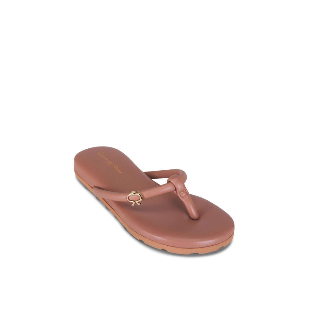 【送料&関税込】Gianvito Rossi Leather Slides Gianvito Rossi Ribbon Leather Slides | Brown | FARFETCH