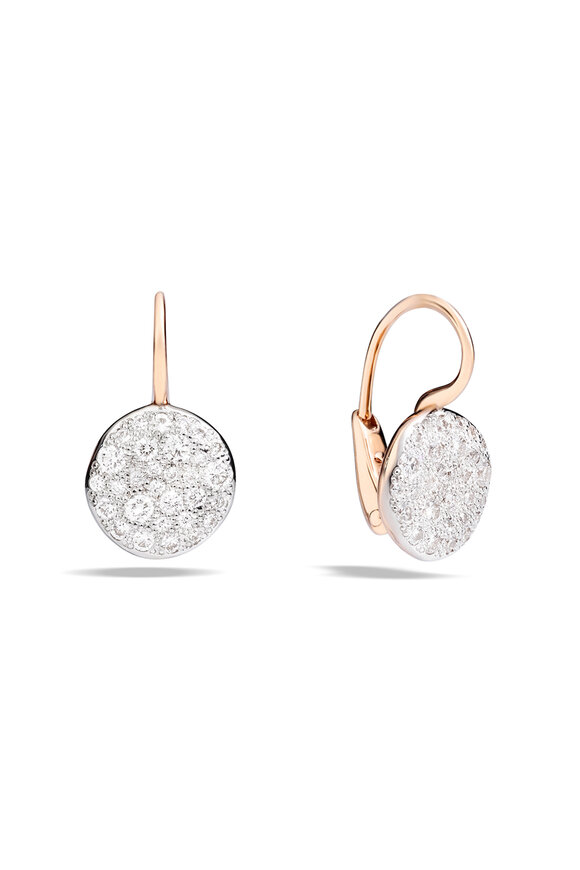 Pomellato 18k Rose Gold White Diamond Sabbia Earring