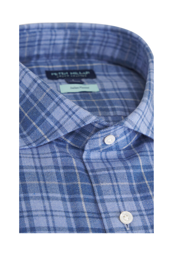 Peter Millar Blue Italian Flannel Sport Shirt - view 2