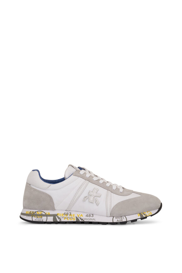 Premiata - Lucy White & Gray Suede Sneaker 