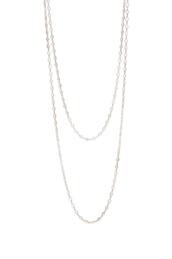 Rahaminov 18k White Gold Diamond Double Strand Necklace