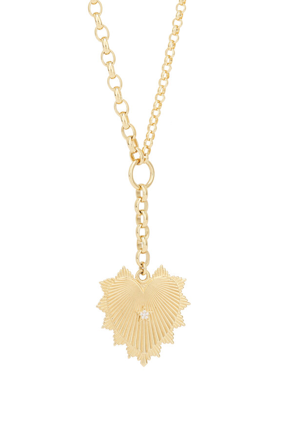 Foundrae 18k Yellow Gold Oversized Love Token Necklace - view 2