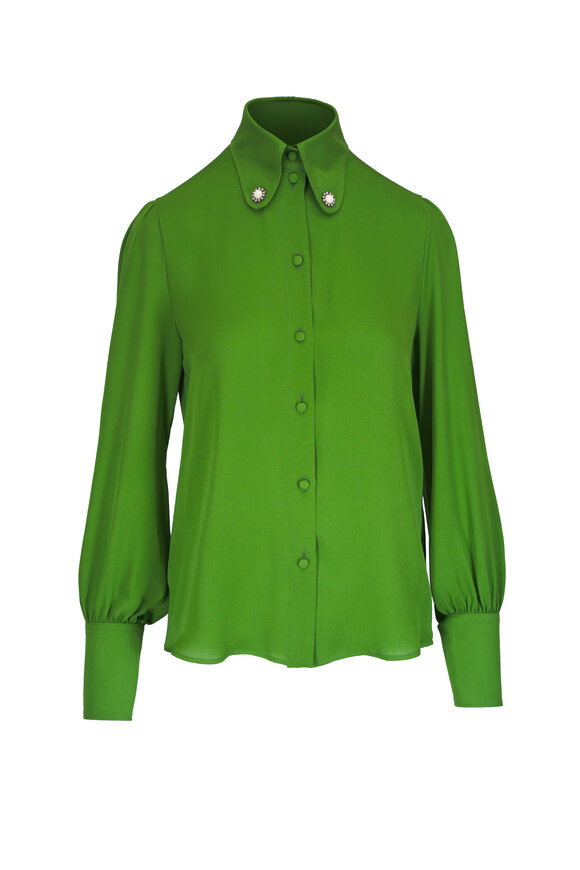 Valentino Green Silk Georgette Blouse