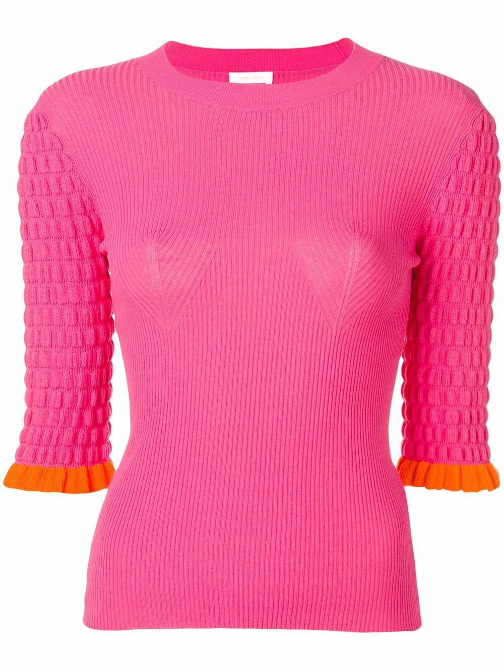 See by Chloé - Hot Pink Ribbed Crewneck Sweater