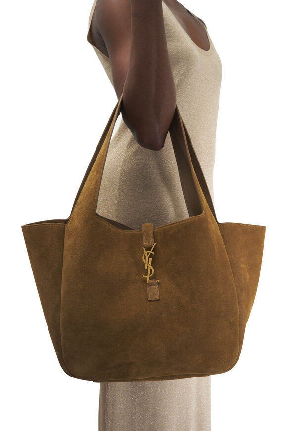 Saint Laurent - Le 5 A 7 Bea Golden Leaf Suede Tote