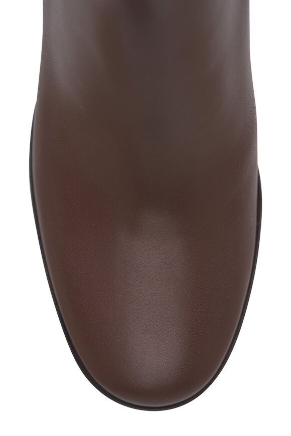 Gianvito Rossi Santiago Brown Leather Bootie, 60mm - view 8