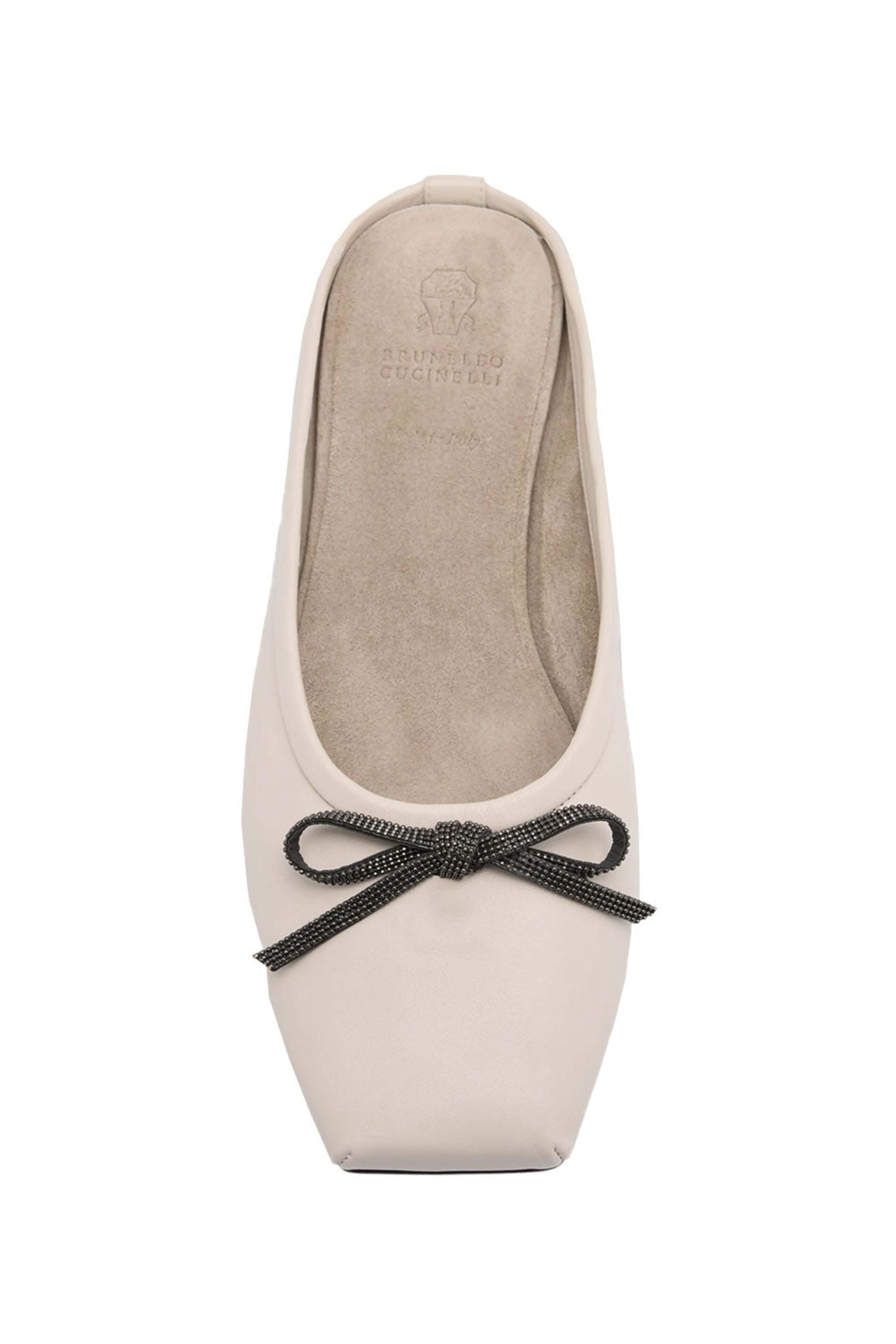 Brunello Cucinelli - Nappa Leather Ballet Flats in White