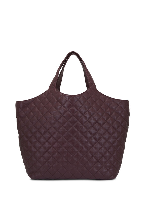 Saint Laurent Icare Rouge Quilted Leather Tote - view 3