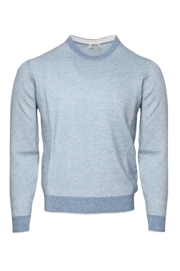 Cesare Attolini Blue Melange Crewneck Sweater