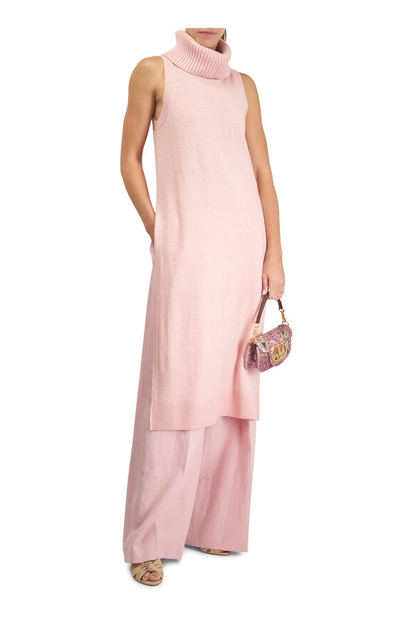 Michael Kors Collection Quartz Linen Pleated Wide Leg Pant - view 2
