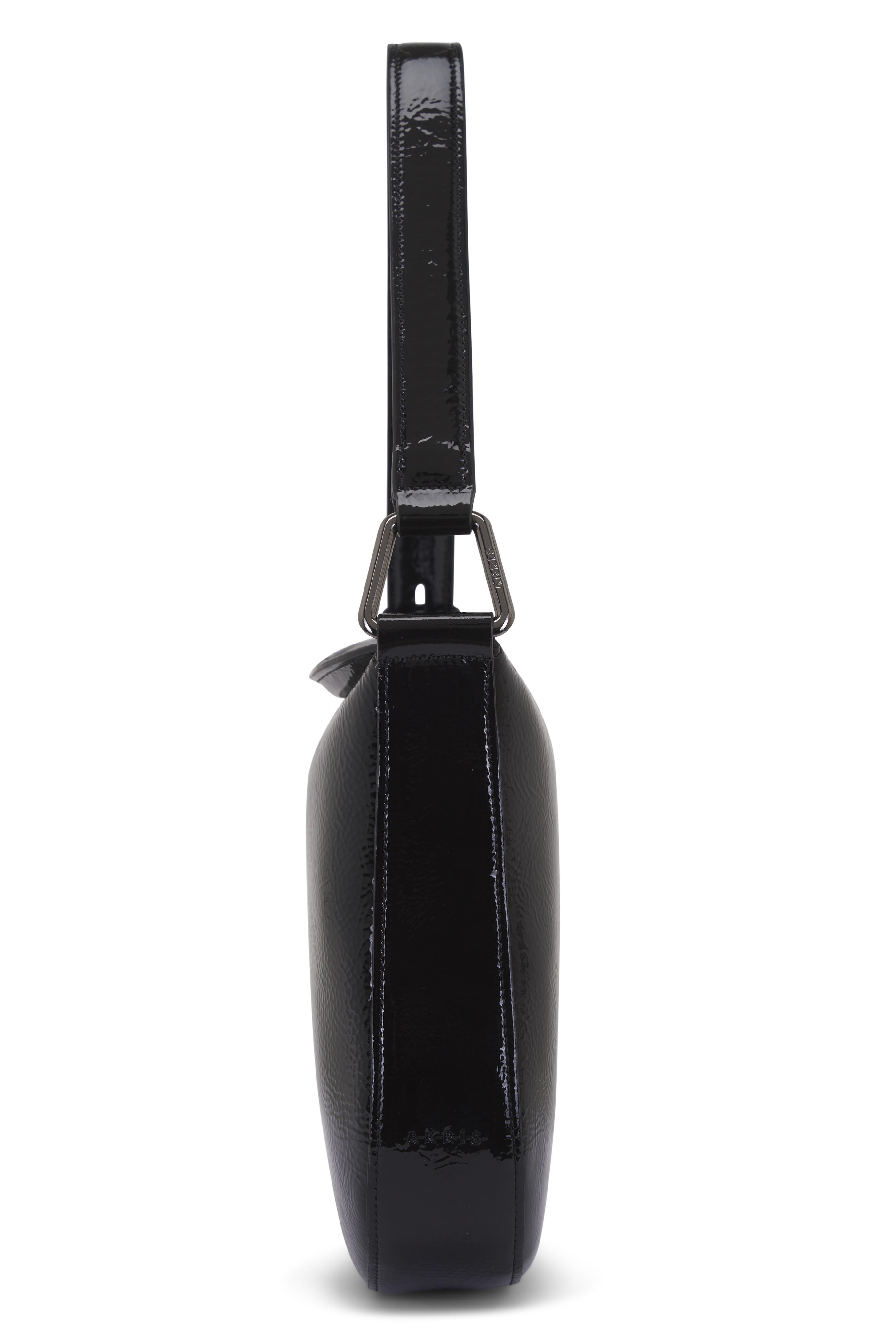 Akris - Anna Little Black Patent Leather Hobo Bag