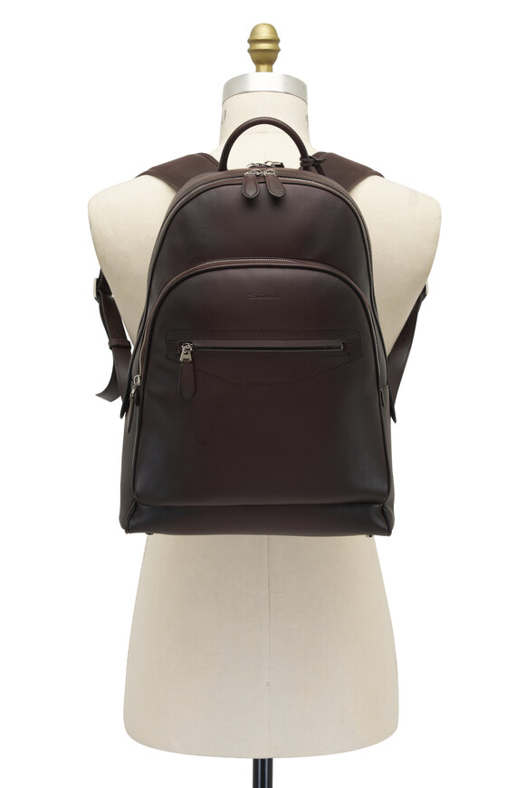 Santoni - Brown Leather Backpack