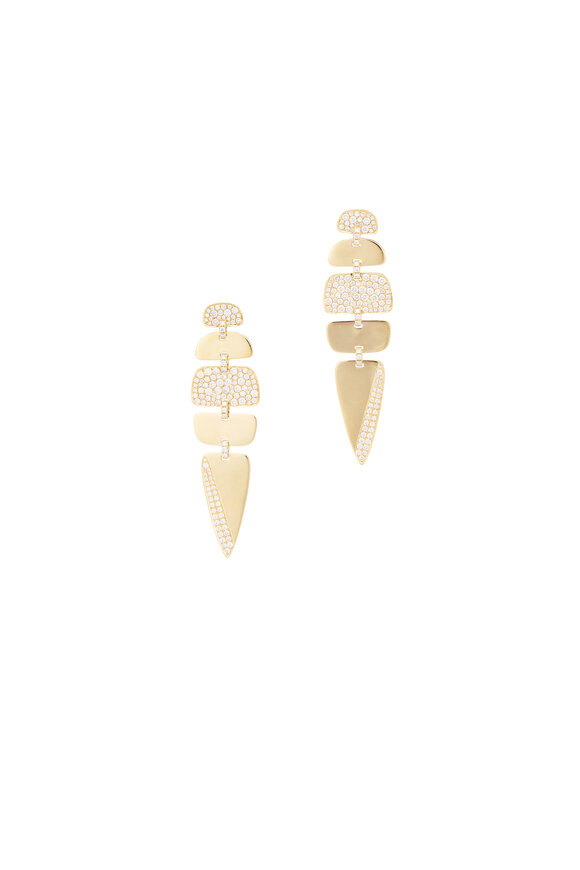 Kai Linz 14k Yellow Gold Diamond Tip Arrow Earrings