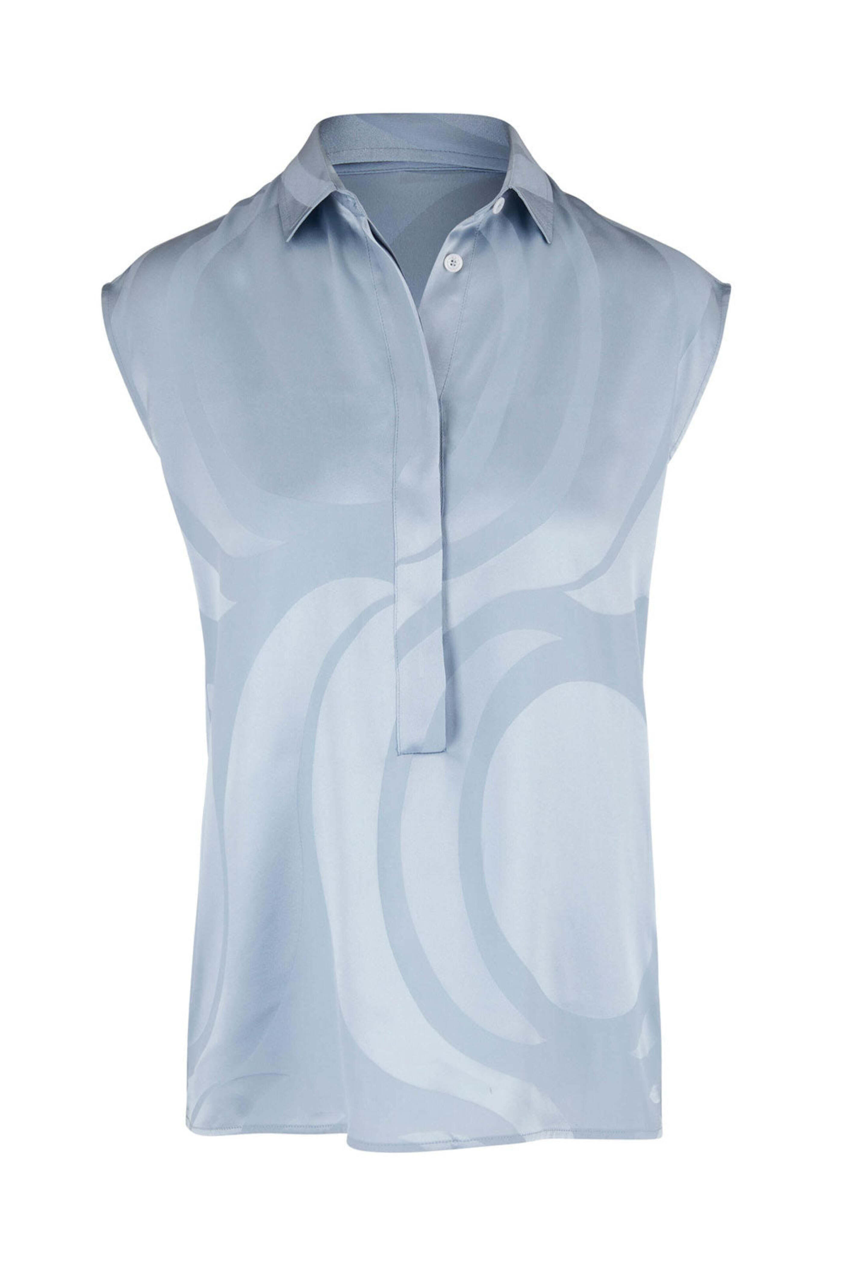 Kiton - Light Blue Sleeveless Silk Shirt