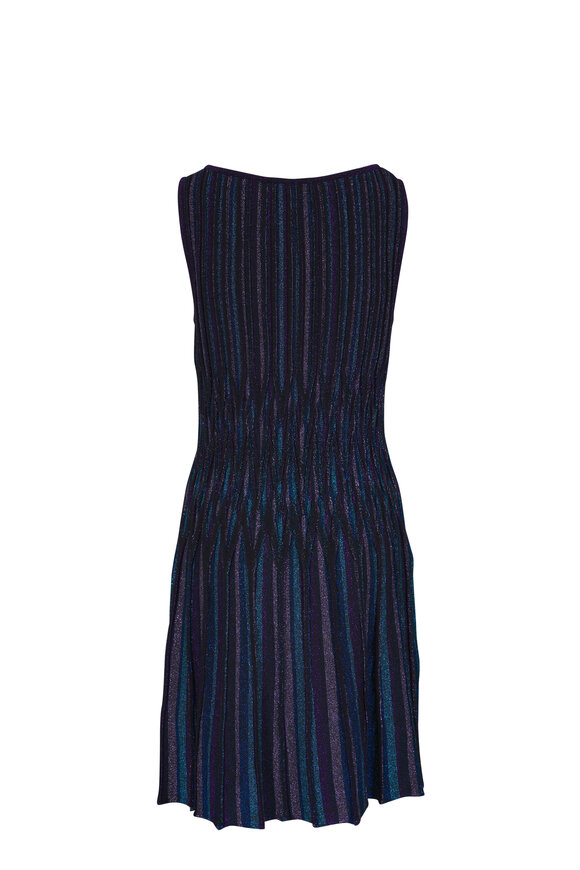 Missoni - Blue & Black Multicolor Diamond Lamé Mini Dress