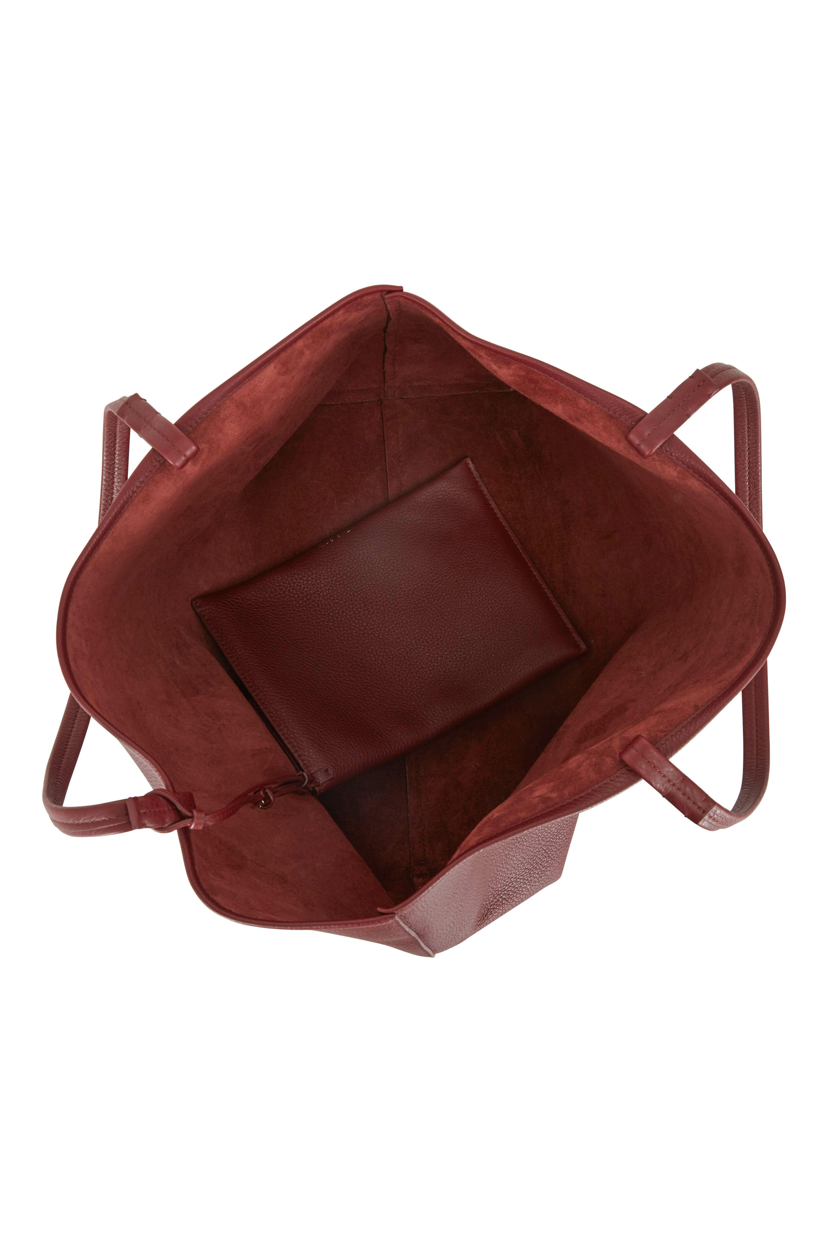 The Row - Park Maroon Grained Leather Tote | Mitchell Stores