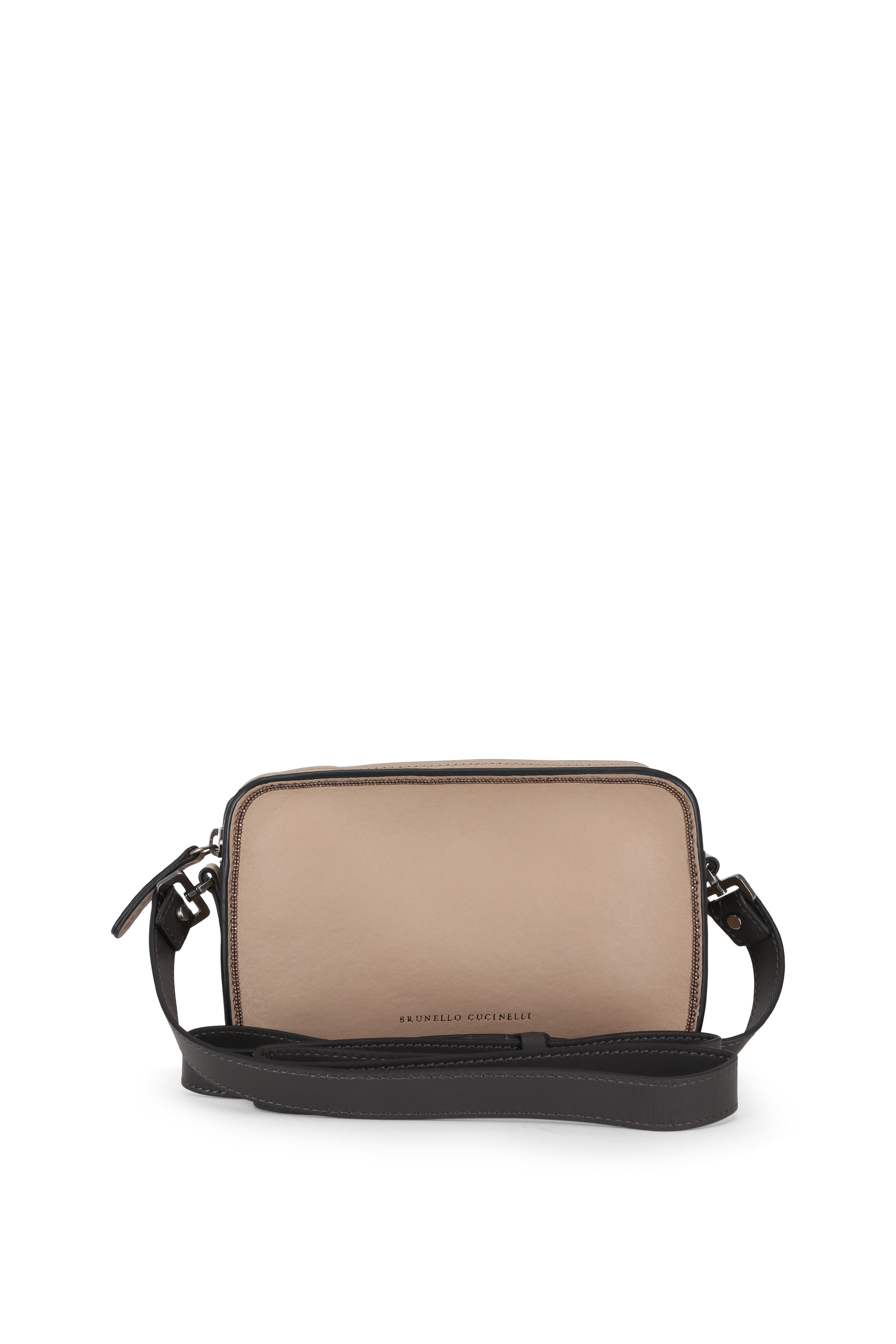 【BRUNELLO CUCINELLI】DARK YELLOW LEATHER CROSSBODY BAG Brunello Cucinelli - Farrow Raffia Crossbody Bag