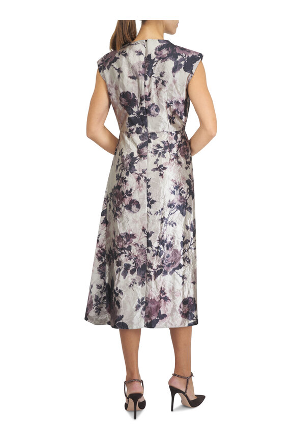 Erdem Pearl Textured Satin Draped Midi Dress - view 4