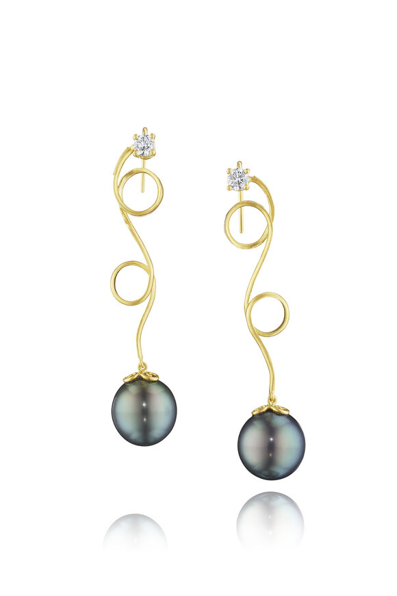 Susan Gordon Jewelry Twist & Turns Tahitian Pearl Earrings