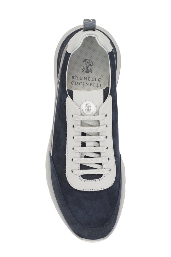 Brunello Cucinelli - Navy Blue Suede Running Sneaker