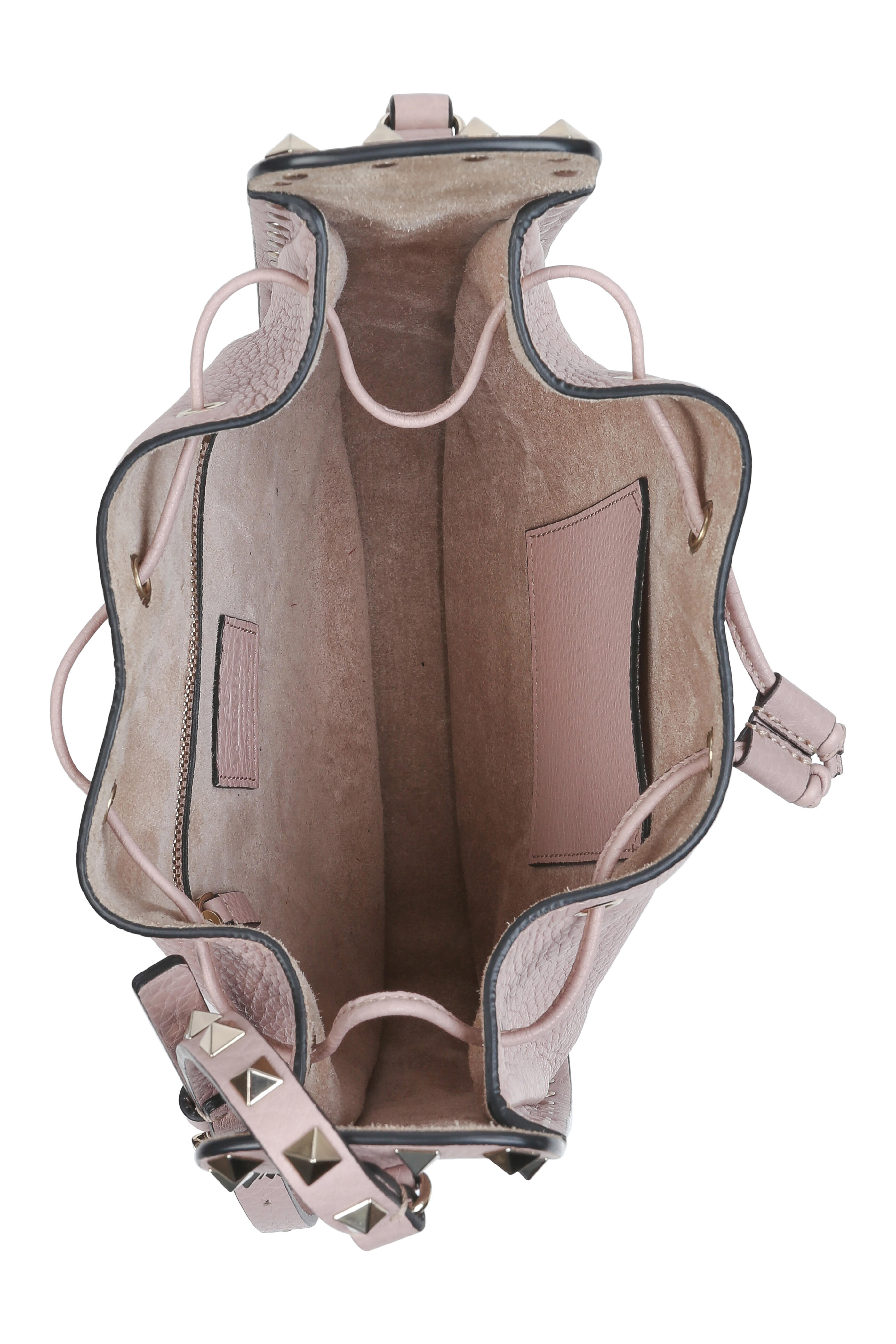 Valentino Garavani - Rockstud Nude Pebbled Leather Bucket Bag