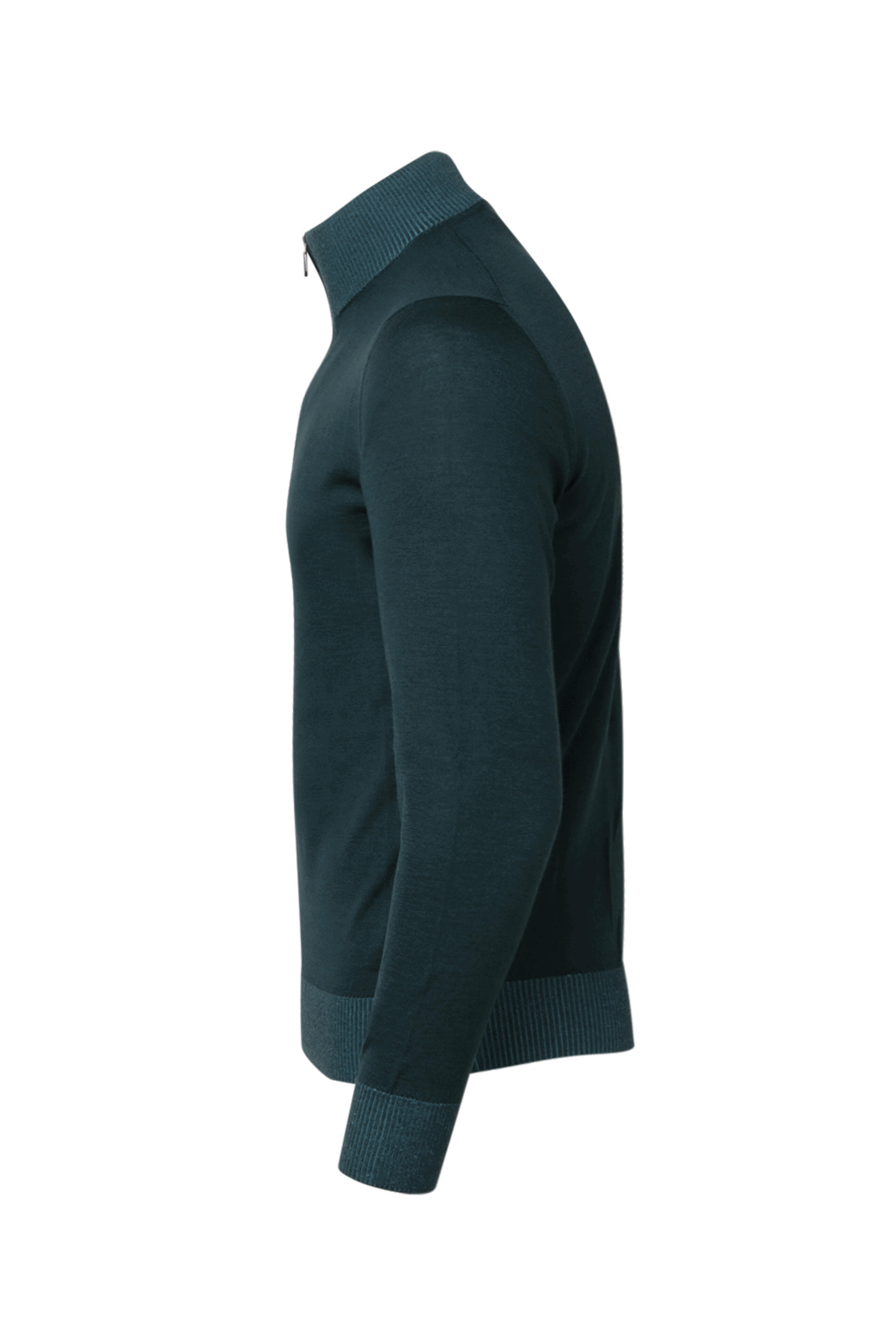Cesare Attolini - Dark Teal Quarter Zip Sweater