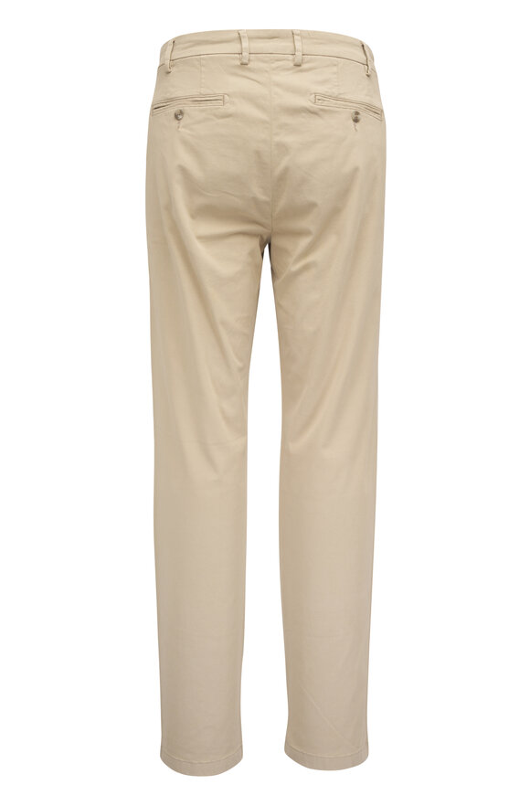 Peter Millar Signature Sateen Khaki Flat Front Pant - view 3