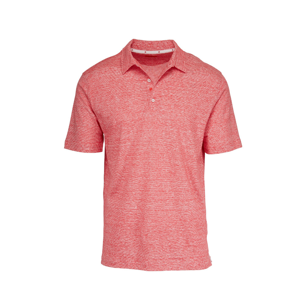 Isaia - Red Linen & Cotton Polo | Mitchell Stores