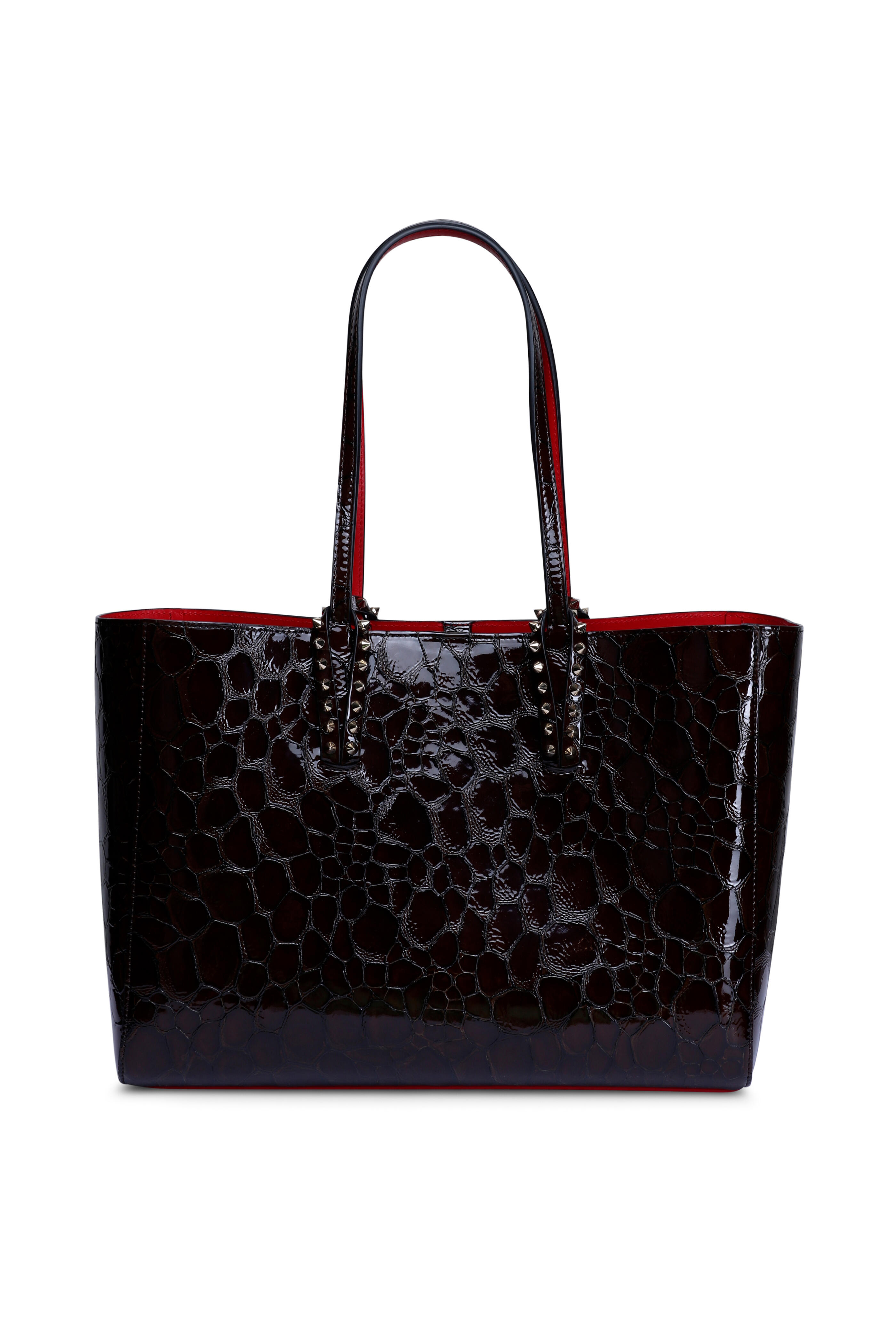 Christian Louboutin - Small Cabata Brown Gloss Embossed Tote