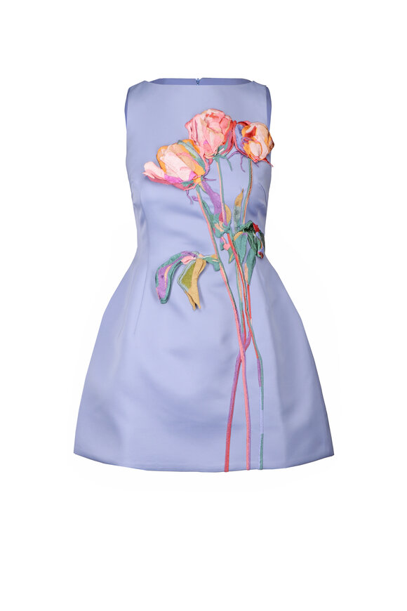 Leo Lin Ali Periwinkle Embroidered Mini Dress - view 1