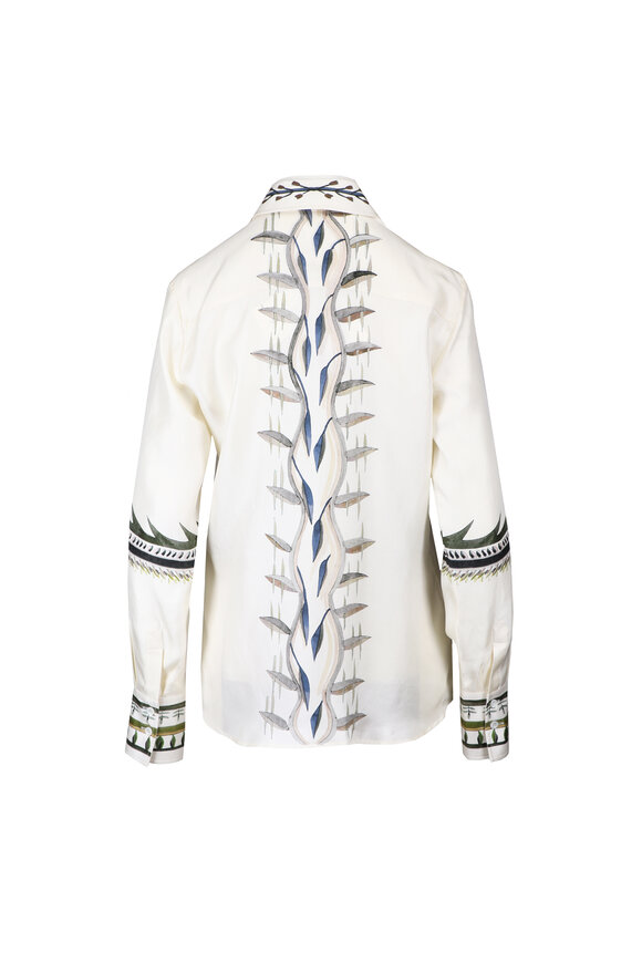 Altuzarra Chikka Macadamia Botanical Silk Blouse - view 2