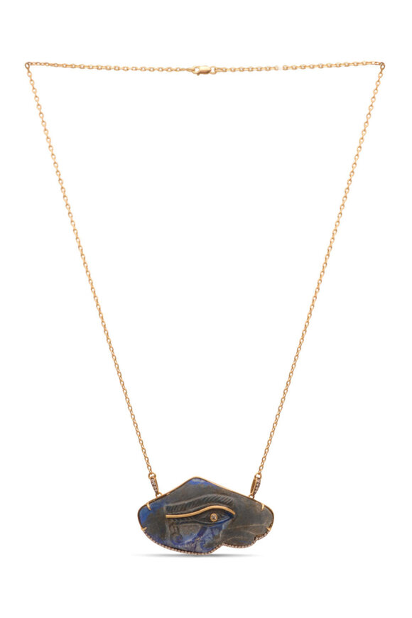 Silvia Furmanovich Diamond & Lapis Egypt Eye of Horus Pendant - view 2