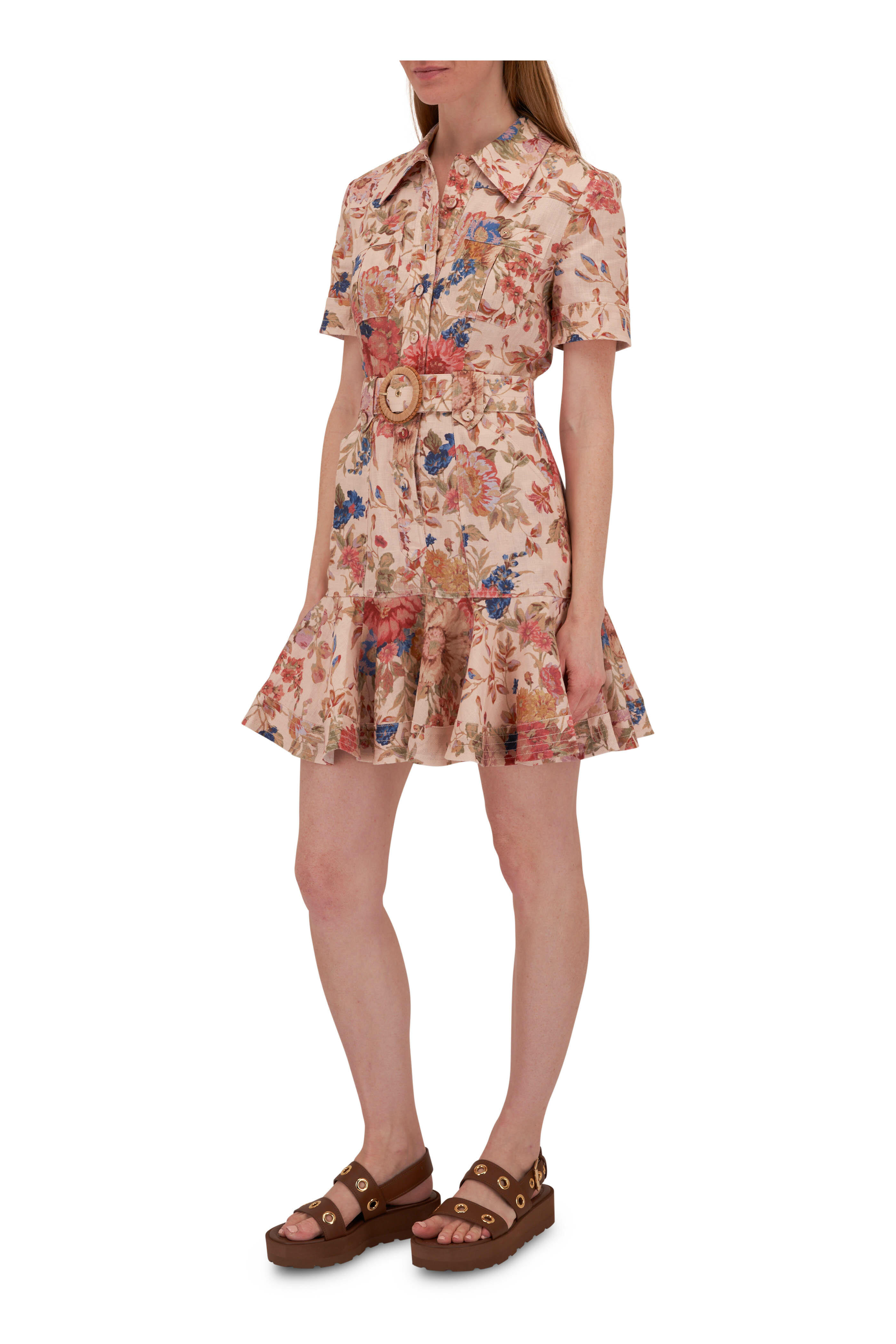 Zimmermann floral linen outlet dress