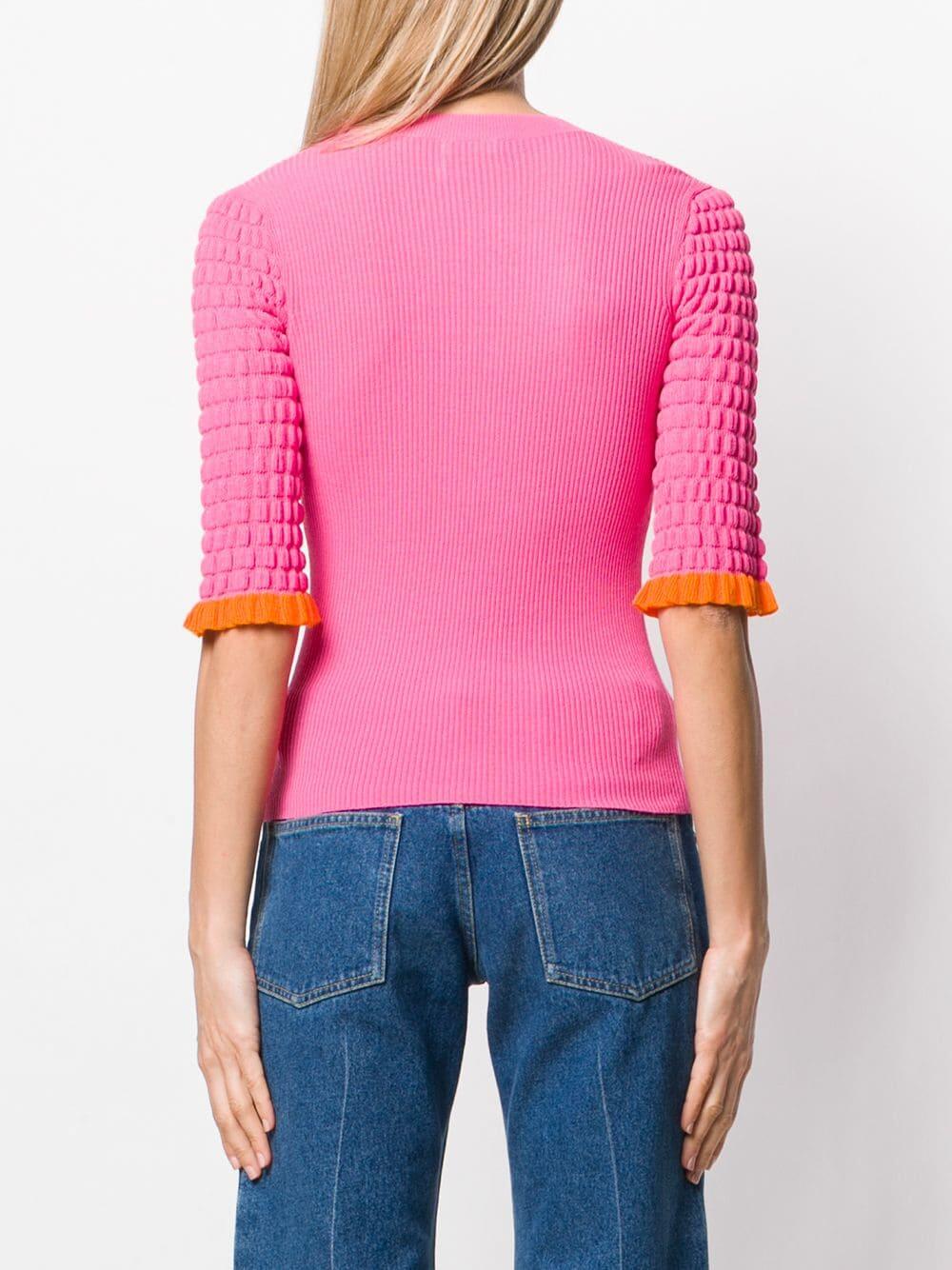 See by Chloé - Hot Pink Ribbed Crewneck Sweater