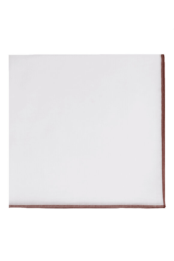 Simonnot-Godard Brown Trim Pocket Square
