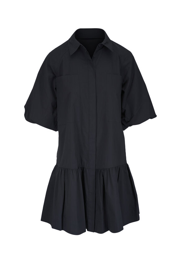 Simkhai Crissy Black Cotton Poplin Mini Dress