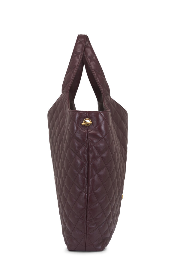 Saint Laurent Icare Rouge Quilted Leather Tote - view 4