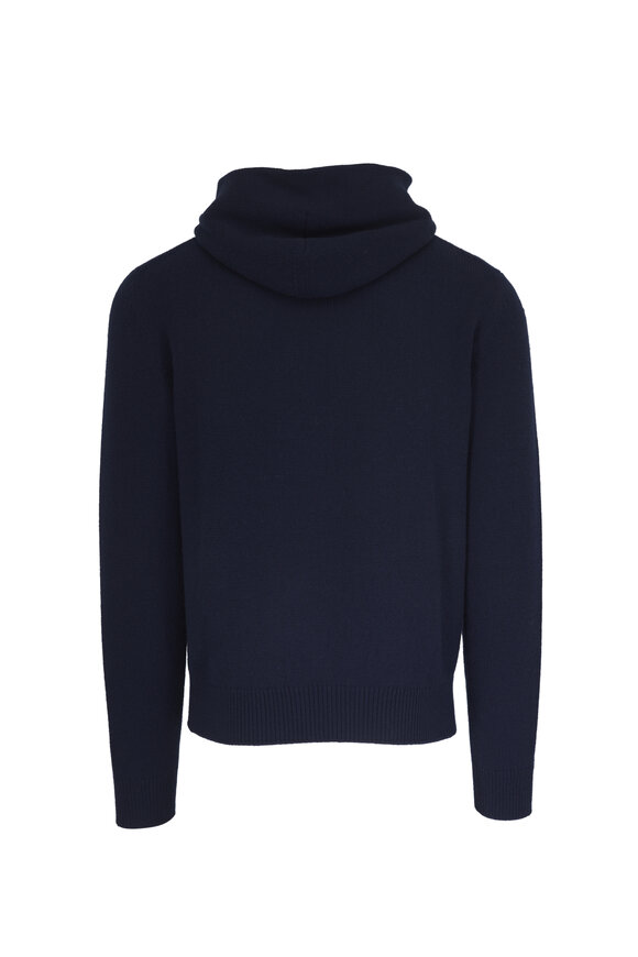 Ralph Lauren Purple Label Navy Blue Cashmere Bear Hoodie - view 2