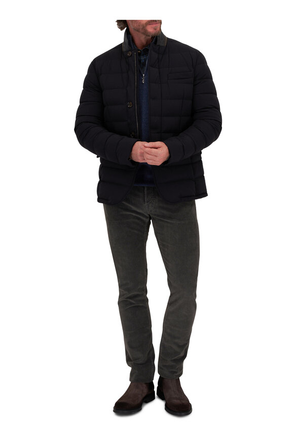 Moorer - Zayn Navy Quilted Blazer