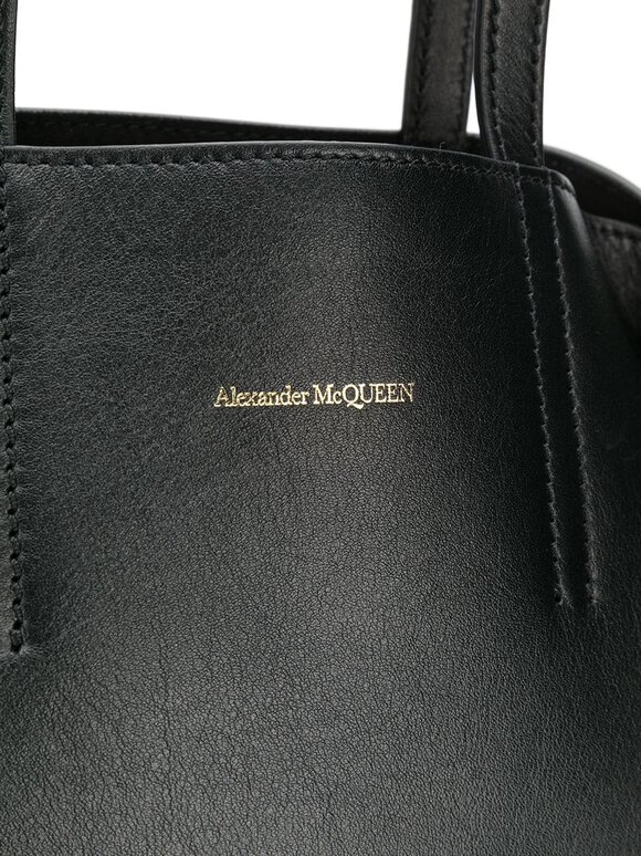 McQueen - Butterfly Black Leather East-West Medium Tote