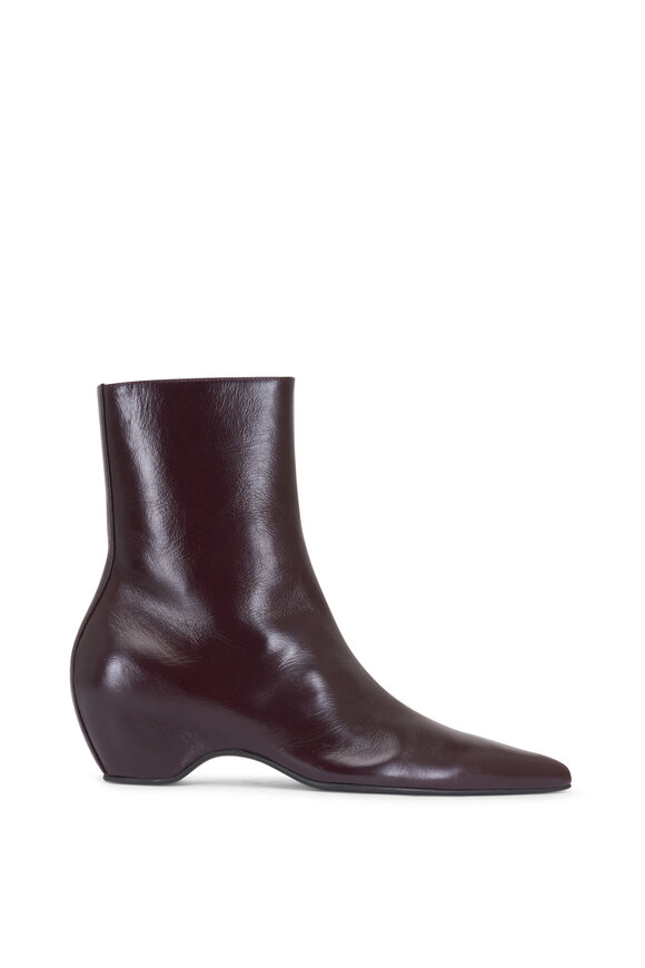 Khaite Sybil Burgundy Leather Ankle Boot, 40mm - view 3