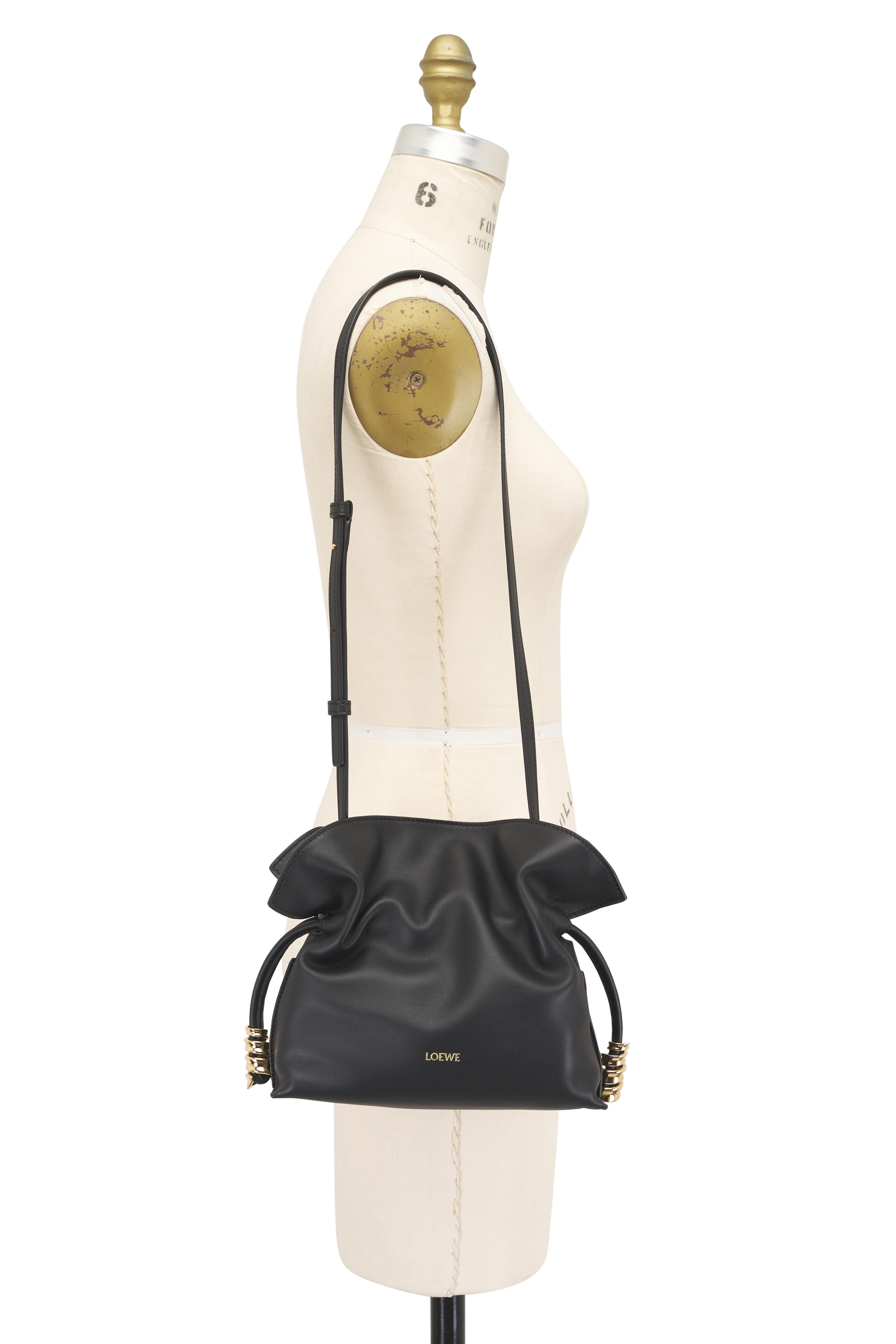 Loewe - Mini Coil Flamenco Black Leather Clutch