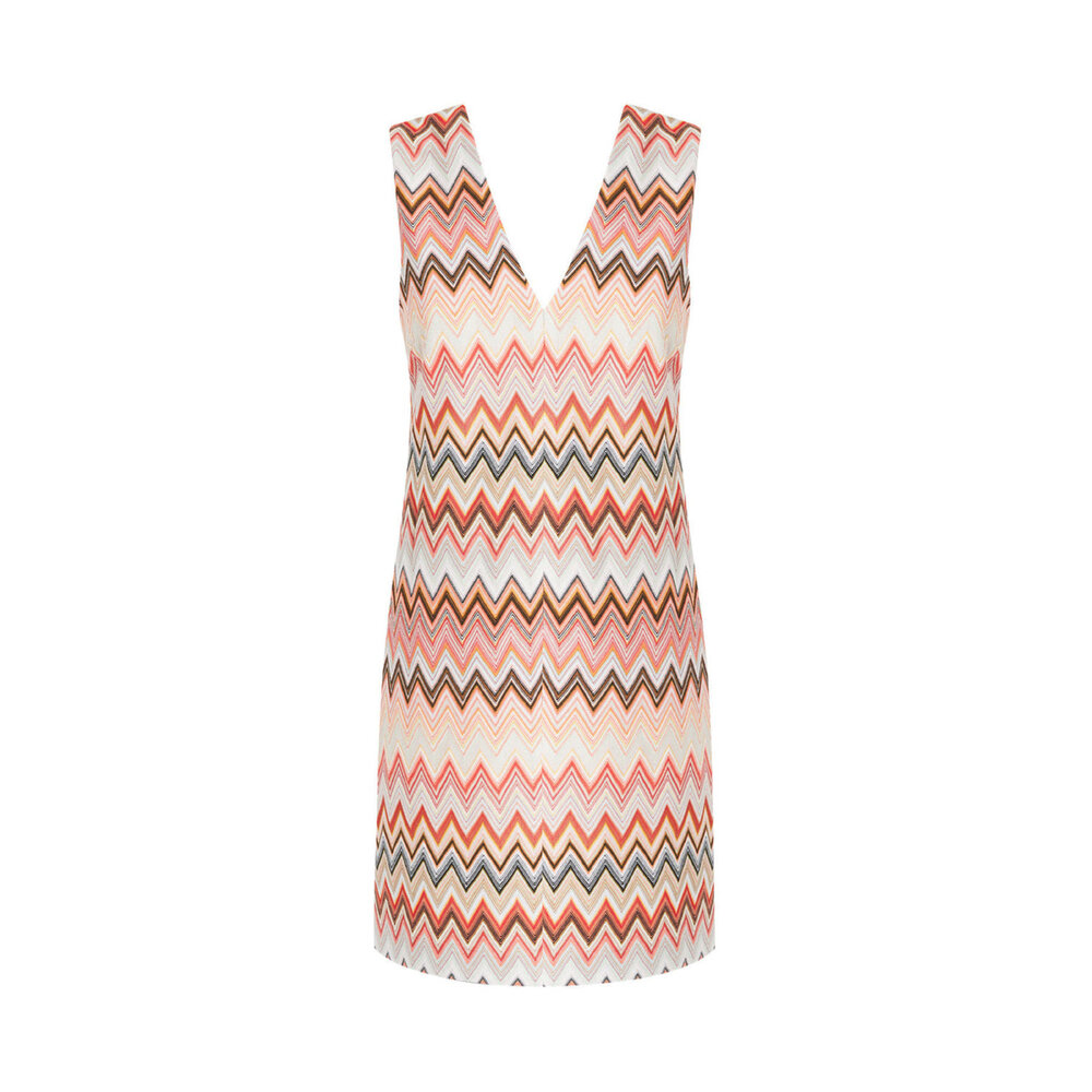 ワンピース MISSONI FW22 V-NECK DRESS (DS22WG3K_BR00I7KRG008Z) Zig Zag minidress in multicoloured - Missoni | Mytheresa