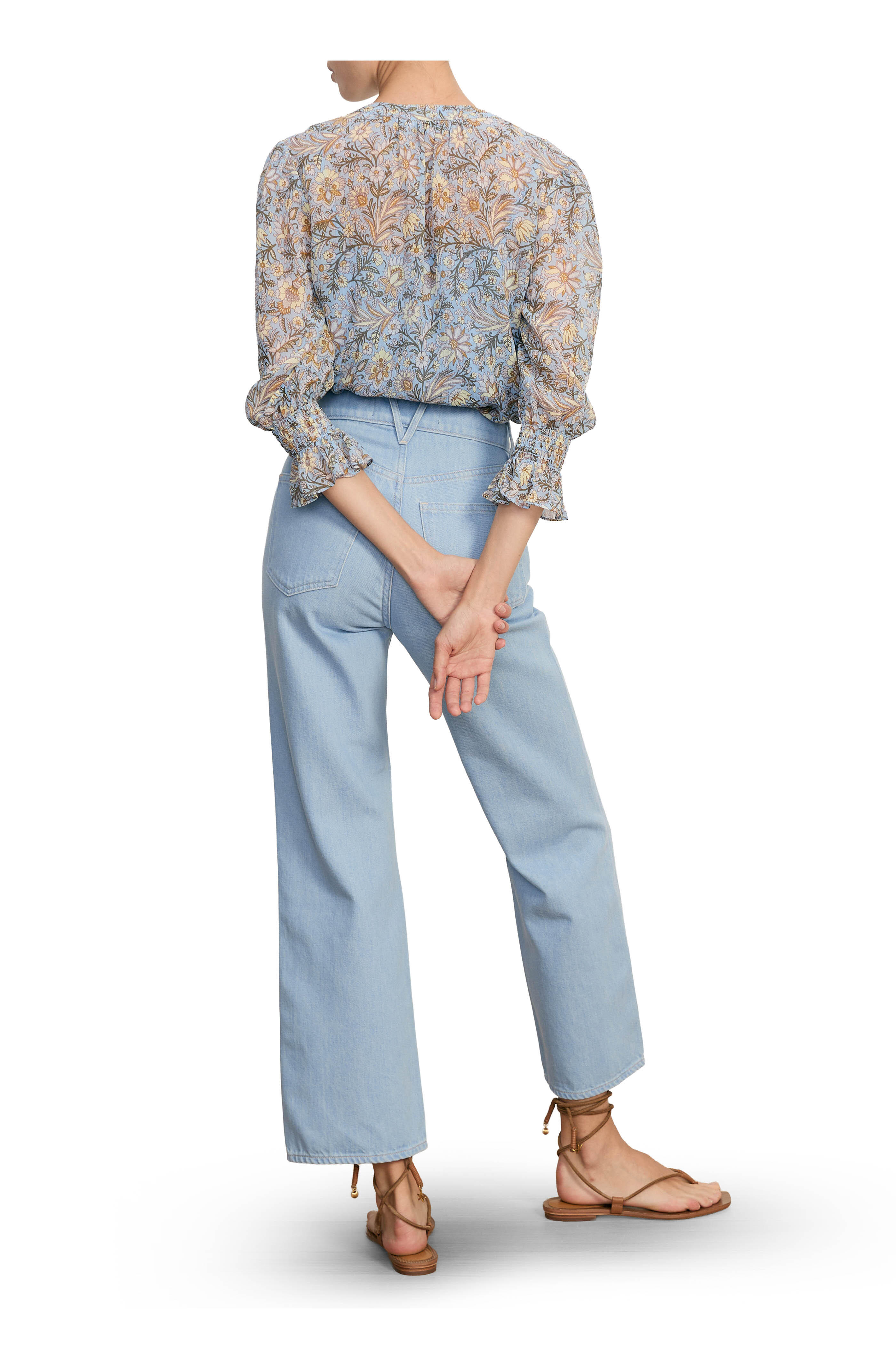 Veronica Beard - Ashlynn Blue Jay Multi Floral Blouse - view 3