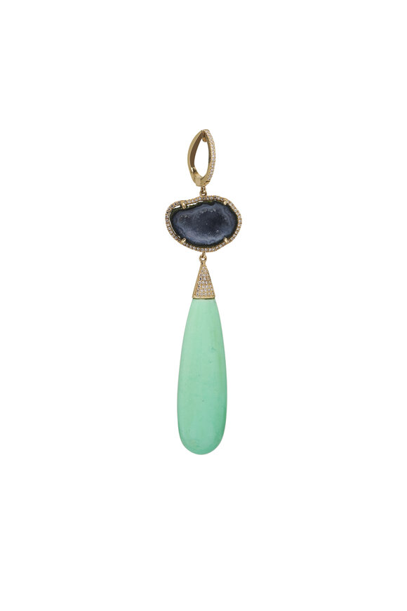 Kai Linz - Geode Chrysoprase Drop Earrings